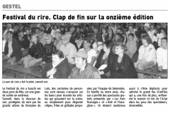 Article de presse locale pour Le Festival du Rire Année 2010